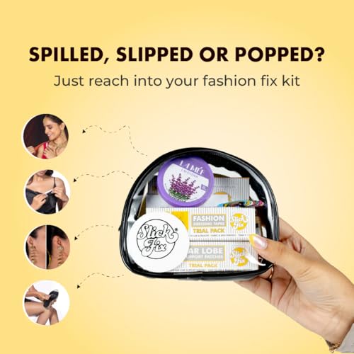 SlickFix Fashion Emergency Kit with Travel Pouch | 13 Must-Have Fashion & Wardrobe Fix Essentials – Safety Pins, Dressing Tape, Nipple Covers, Shoe Bite Pads & More | Perfect for Travel, Weddings & Daily Use - Image 4