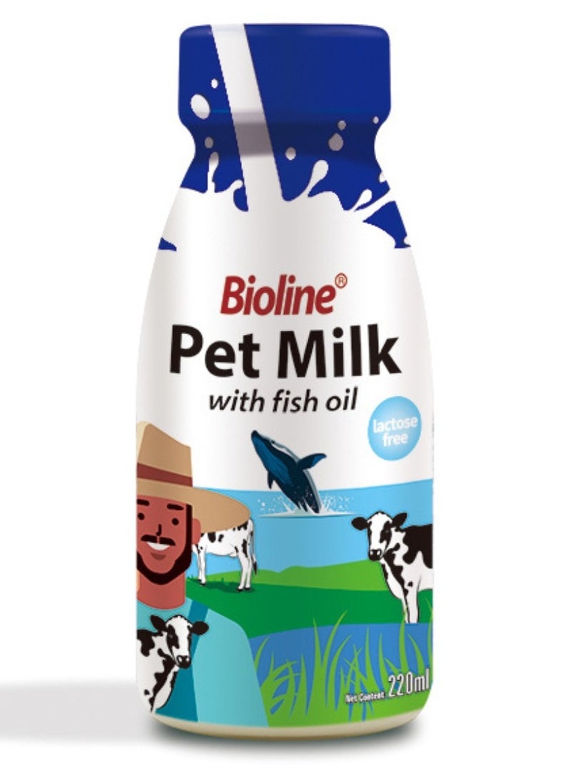 بايولاين حليب الحيوانات الأليفة مع زيت السمك للقطط والكلاب 220 مل - Image 1