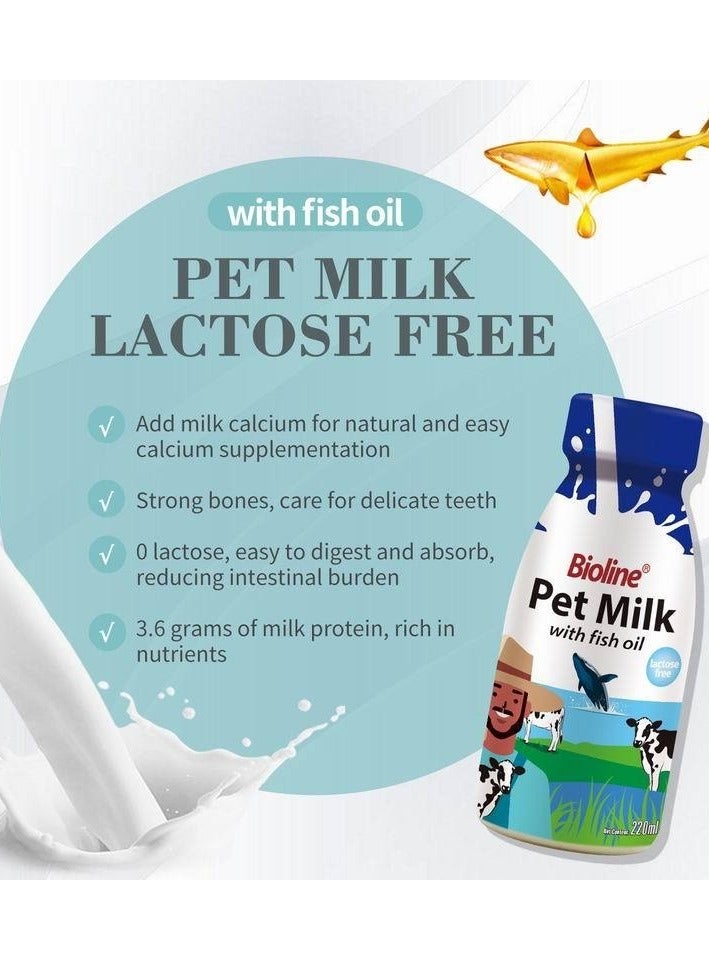 بايولاين حليب الحيوانات الأليفة مع زيت السمك للقطط والكلاب 220 مل - Image 2