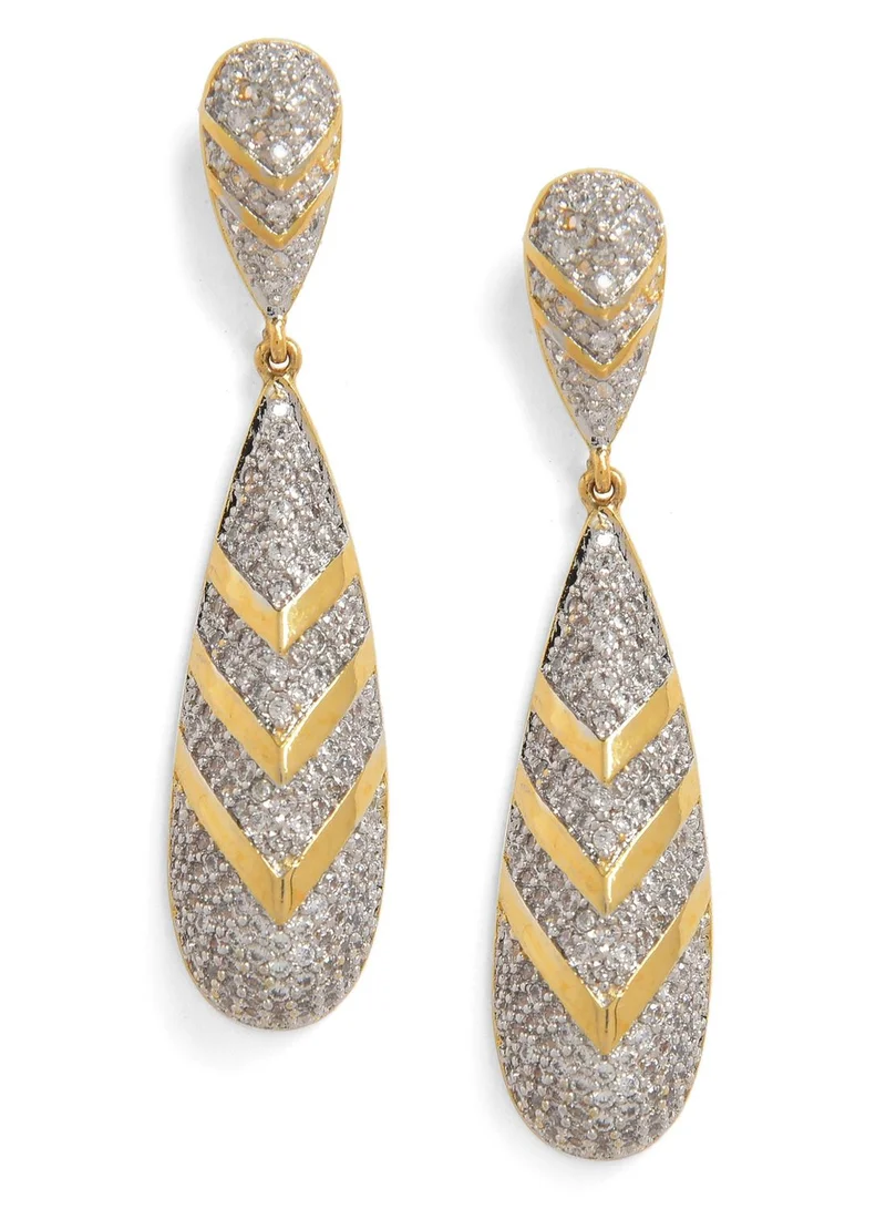 SOHI Gold Plated Designer Drop Earrings