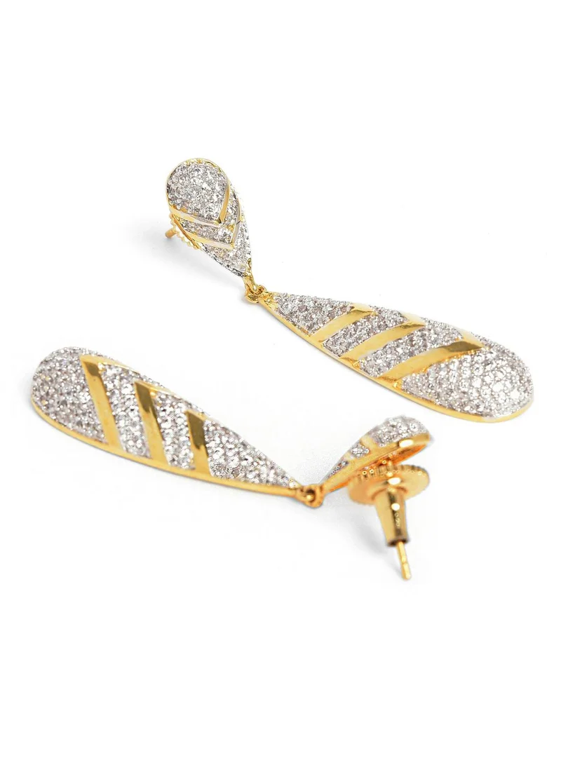 SOHI Gold Plated Designer Drop Earrings