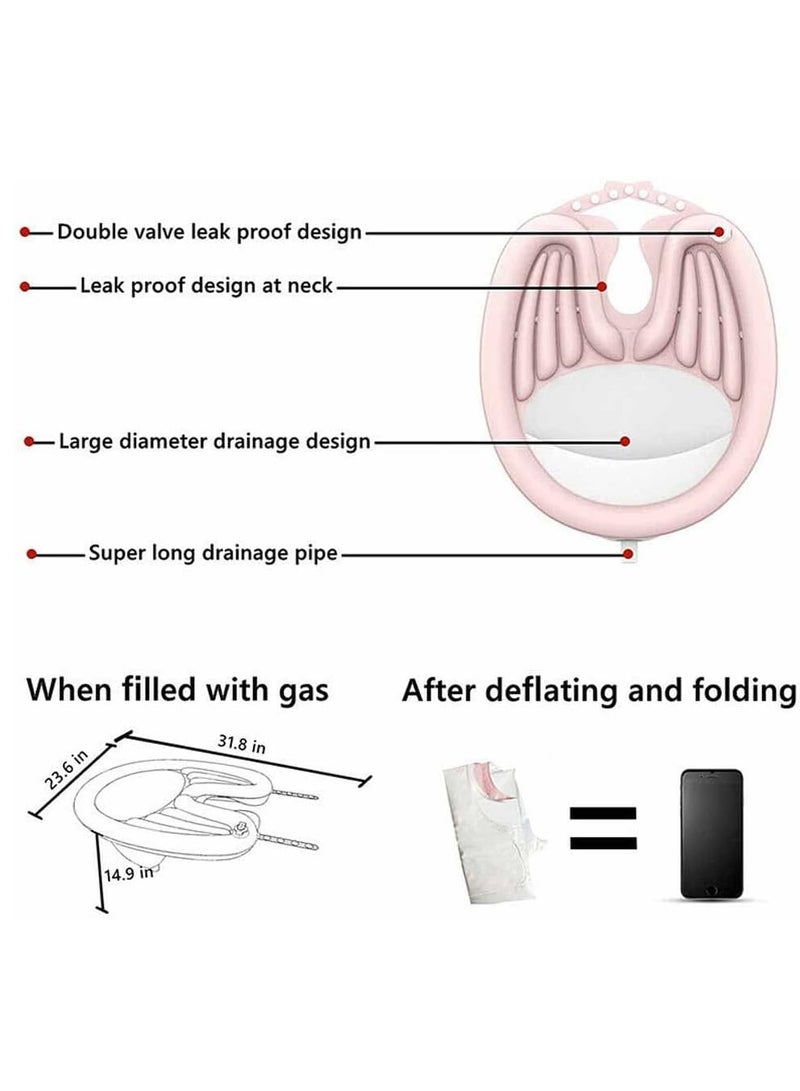 Gerenic Inflatable Shampoo Basin, Lightweight and Portable Shampoo Bowl with Air Pump- Hair Washing Tray for Bedridden, Handicapped, Seniors, Pregnant, Wheelchair Person at Home Hospitals and Salons  - Image 4