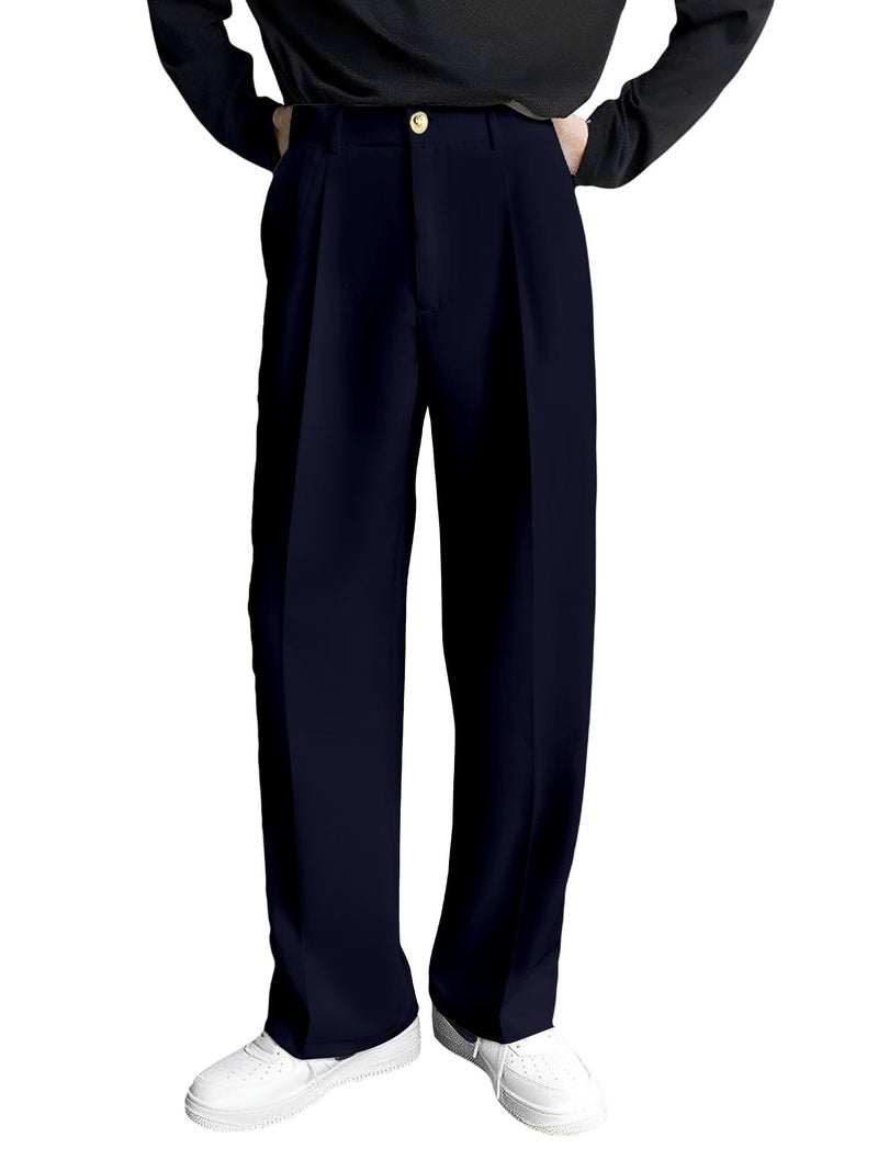 FTX Men Loose Fit Navy Formal Trouser (582_4)_28 - Image 1