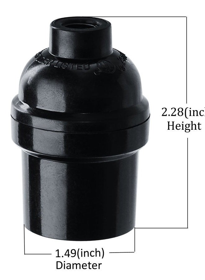 Aplstar E26 E27 Light Socket,8-pack Black Edison Retro Pendant lamp holder, E26 E27 Plastic Standard Screw-in Socket Maximum Wattage 250W Heat Resistant Up to 200℃ Fire Resistant - Image 5