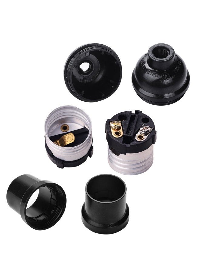 Aplstar E26 E27 Light Socket,8-pack Black Edison Retro Pendant lamp holder, E26 E27 Plastic Standard Screw-in Socket Maximum Wattage 250W Heat Resistant Up to 200℃ Fire Resistant - Image 4