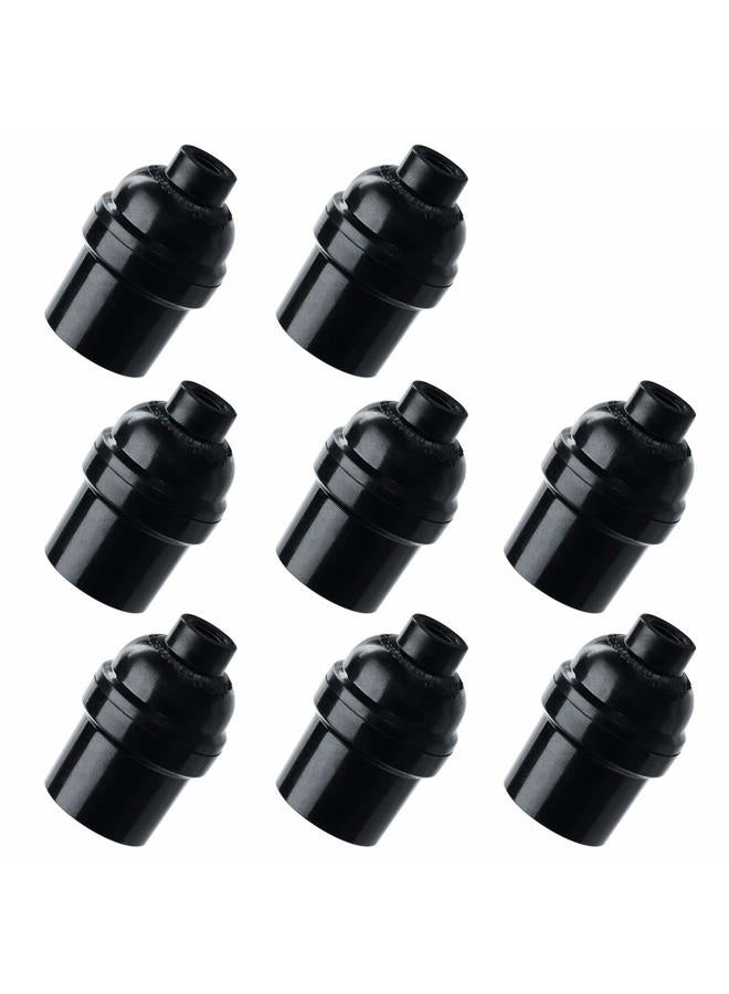 Aplstar E26 E27 Light Socket,8-pack Black Edison Retro Pendant lamp holder, E26 E27 Plastic Standard Screw-in Socket Maximum Wattage 250W Heat Resistant Up to 200℃ Fire Resistant - Image 1