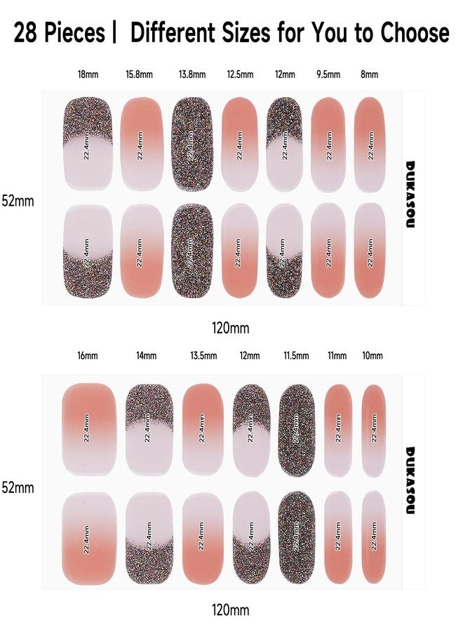 DUKASOU Semi Cured Gel Nail Strips | 28 pcs Gel Nails Strips Work with Any UV Lamps, Long Lasting UV Nail Stickers for Women DIY Nails Wraps(Bean Red) - Image 5