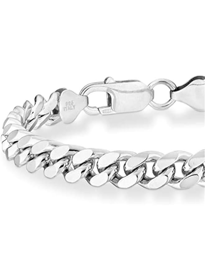 Arabest Italian Thick 925 Sterling Silver Solid Cuban Link Curb Chain Bracelet for Men, 3.2mm, 5mm, 7mm Made in Italy - Image 2