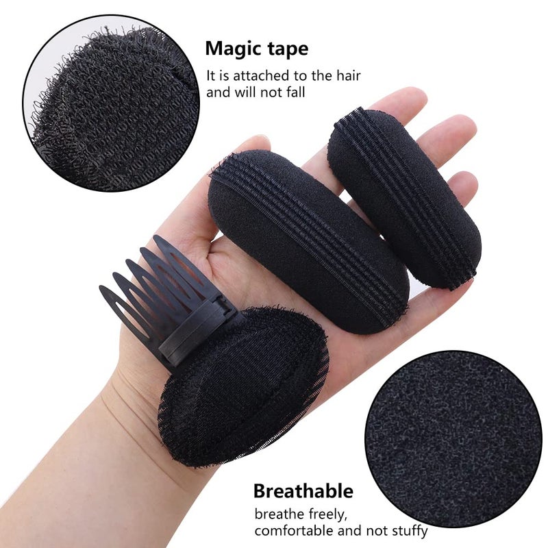 TCOTBE Women's Fluffy Princess Styling Volume Hair Pads(4) and Bump Up Combs(2) Inserts - 6 Pcs Set for DIY Hairstyles - Image 3