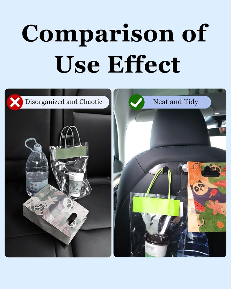DICMKY 1 Pack Car Seat Hooks & Magnetic Phone Holder for Tesla Model Y(Juniper) Model 3(Highland) Accessories 2025 2024 2023 2022 2021, Car Seat Back Storage Purse/Bag/Hat Hook for iPhone - Image 3