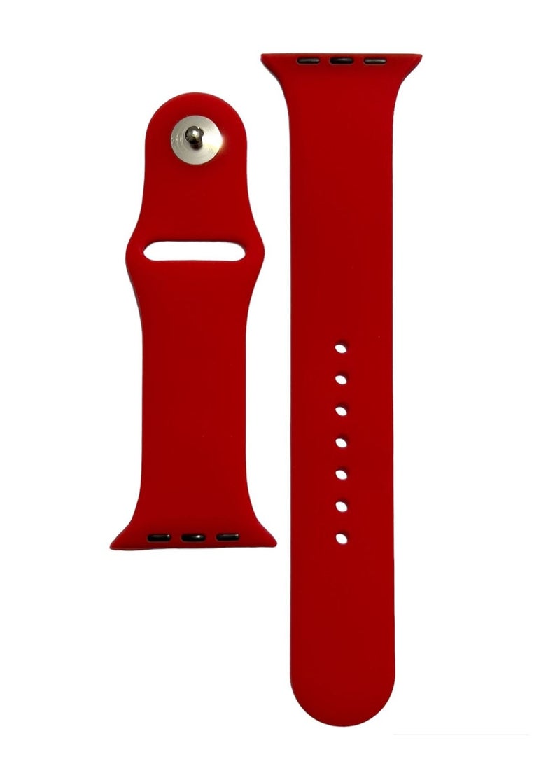 سوار رياضي بديل من السيليكون لساعة Apple Watch Series 7-45 مللي متر - أحمر - Image 2