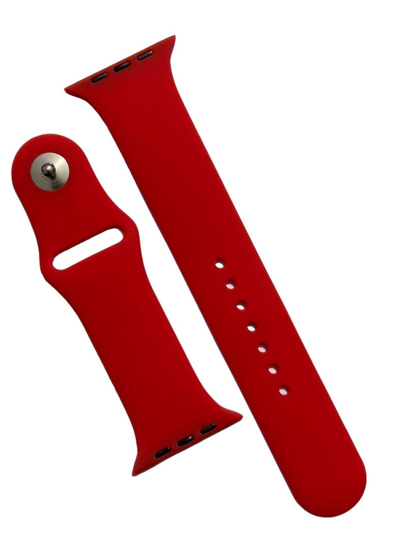 سوار رياضي بديل من السيليكون لساعة Apple Watch Series 7-45 مللي متر - أحمر - Image 3