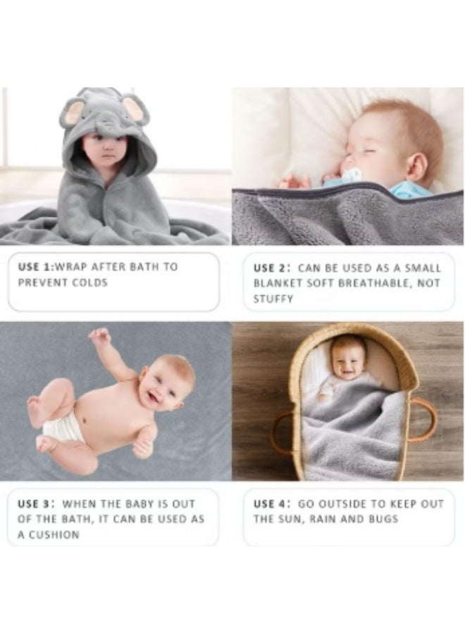 Hooded Towel - Rayon Made from Bamboo, Baby Stuff Towel-Ultra Absorbent, Hooded Towels for Baby, Toddler Bath Towel, Premium Soft Bath Towel,Baby Stuff Shower Gifts for Boy and Girl  - Image 2