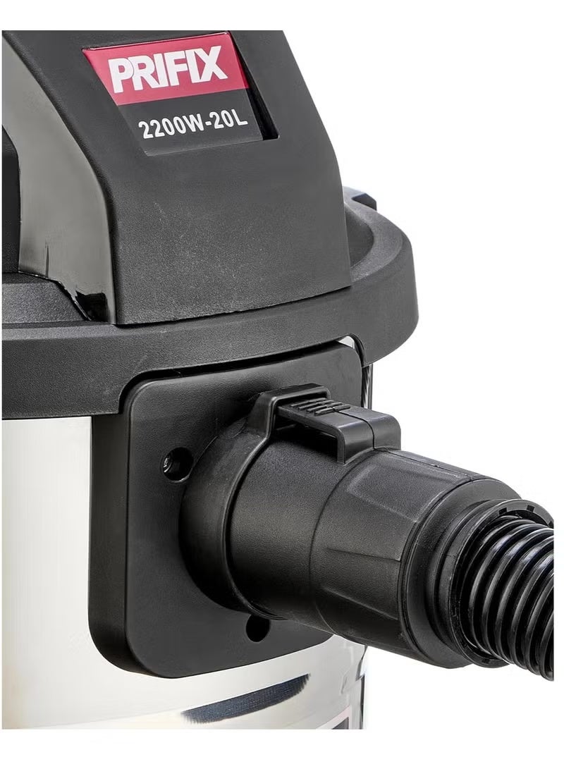 بريفيكس مكنسة بريفكس الدبابة، 2200 وات، سعة 20 لتر، أسود - فضي ، DVC2200 - Image 4