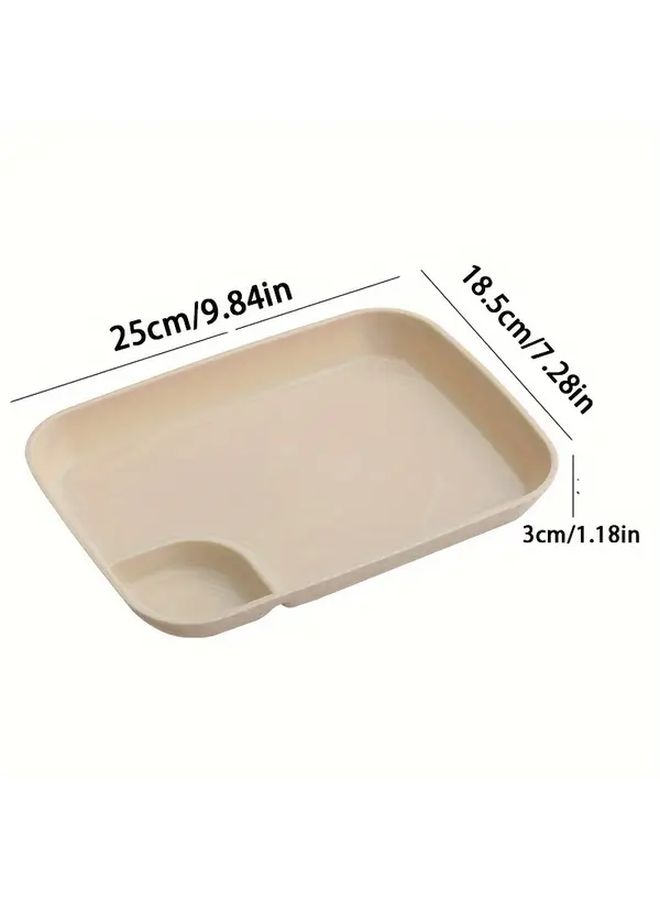 Red 4pcs Plastic Divided Sauce Plates For Snacks Dumplings Desserts Fries - Image 4