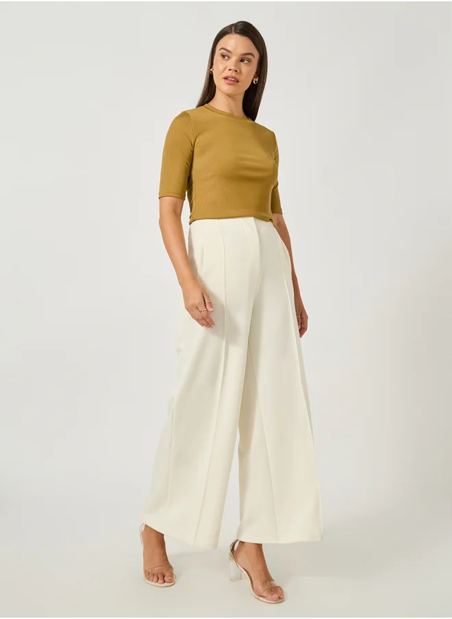 ستايلي Solid Regular Fit Round Neck T-Shirt