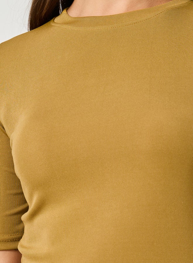 ستايلي تيشيرت سادة بياقة دائرية وقصة عادية - Image 4