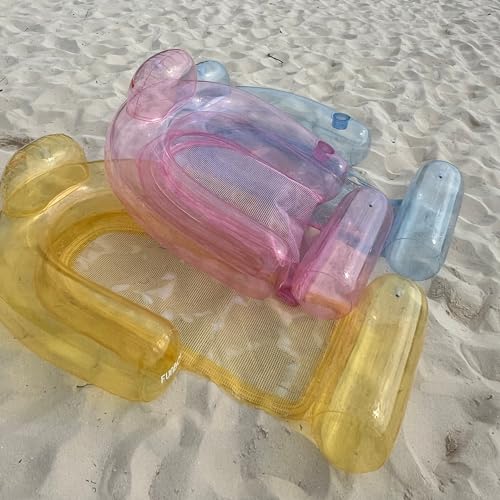 FUNBOY Clear Yellow Mesh Chair 2-in-1 Water Chair with Cooling Mesh and Water Hammock Inflatable Pool Float. - Image 3