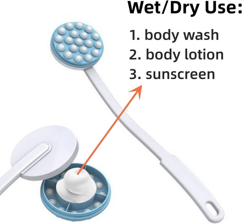 Rotekt1740 Handled Lotion Oil Cream Applicator Body Leg Bath Brush Massager Massaging Tool for Back Arms Legs - Image 4