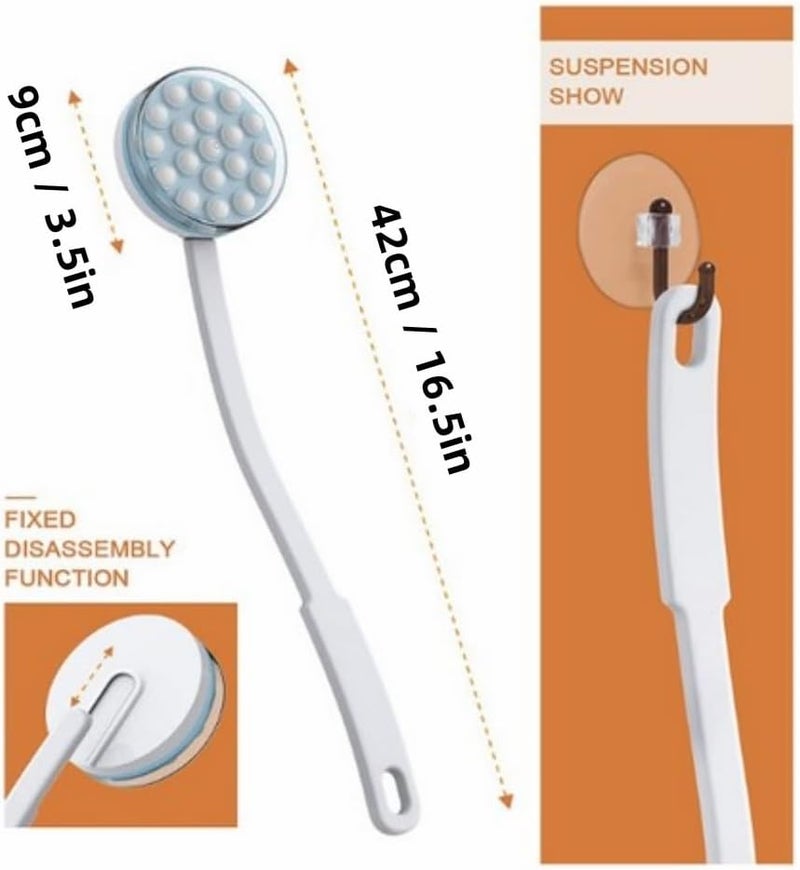 Rotekt1740 Handled Lotion Oil Cream Applicator Body Leg Bath Brush Massager Massaging Tool for Back Arms Legs - Image 5