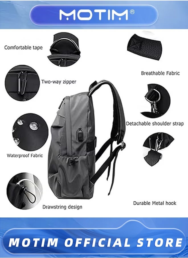 Motim Travel Laptop Backpack Business Anti Theft Backpack with USB Charging Port Water Resistant College School Bag Gifts for Men & Women Fits 14 Inch Notebook Computer Bag - Image 4