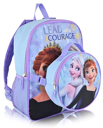 Fast Forward Disney Frozen Backpack With Lunch Box for Kids Elsa and Anna Insulated Lunch Bag Lunch Box for Girls Boys Toddlers Frozen Backpack for School and Reusable Lunchbox - Image 1