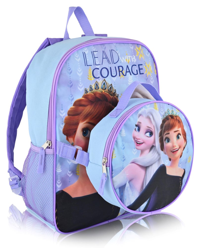 Fast Forward Disney Frozen Backpack With Lunch Box for Kids Elsa and Anna Insulated Lunch Bag Lunch Box for Girls Boys Toddlers Frozen Backpack for School and Reusable Lunchbox - Image 2