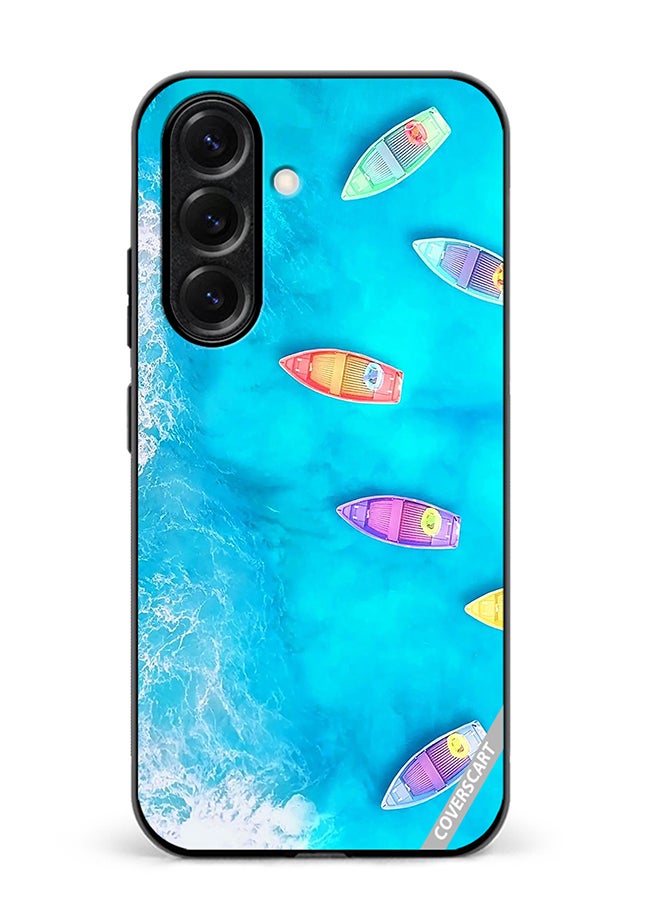 VR CREATIVE Protective Case Cover For Samsung Galaxy S25 Water Boat Enjoy The Moment Design Multicolour