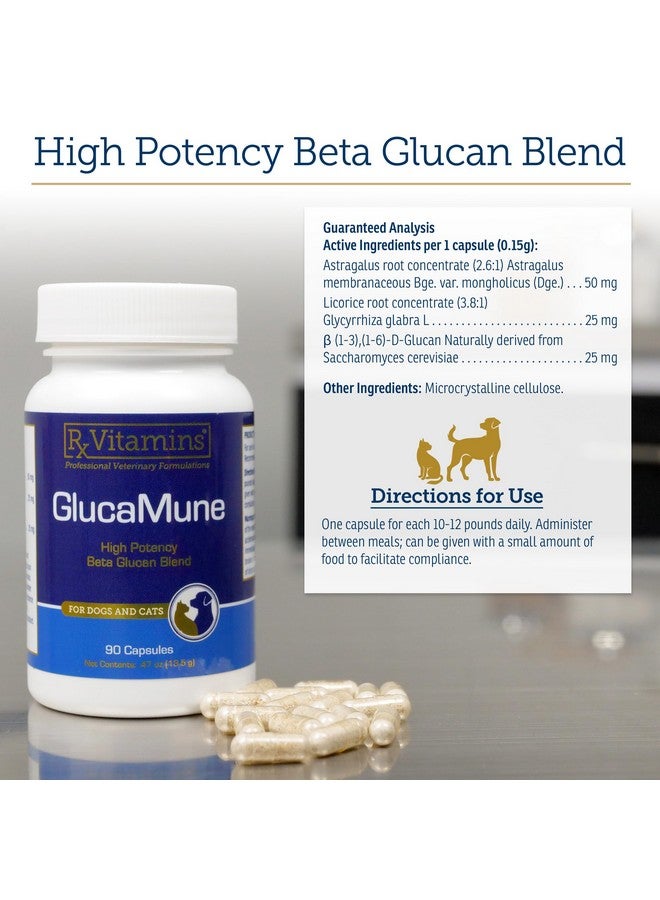 ركس فيتامينز فيتامينات Rx GlucaMune - مكمل غذائي لدعم مناعة الكلاب والقطط مع بيتا جلوكان - فيتامينات يومية للقطط المنزلية - يساعد في العناية بالجروح لدى القطط والكلاب، ويعزز صحة الأمعاء - 90 قرصًا - Image 5