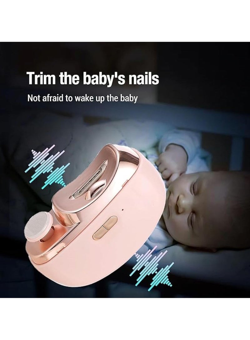 Electric Baby Nail Clippers, 2-in-1 Electric Polishing Automatic Nail Clippers Pro with Light Trimmer Nail Cutter Manicure for Baby Elderly Care Tools, elecctric nail trimmer (Pink)  - Image 5