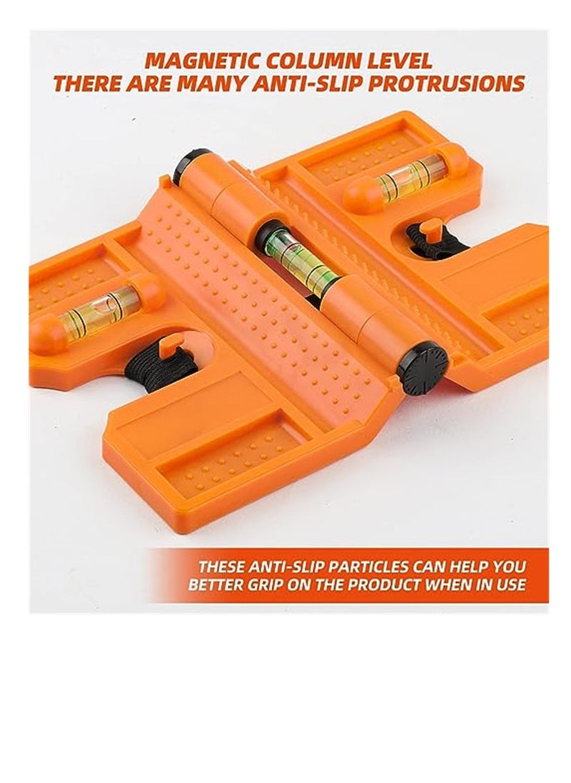 KASTWAVE - Magnetic Post Level, Folding Magnetic Post Level with Elastic Loop, Foldable Spirit Level Square for Hands-free Work, 1 Pcs - Image 1