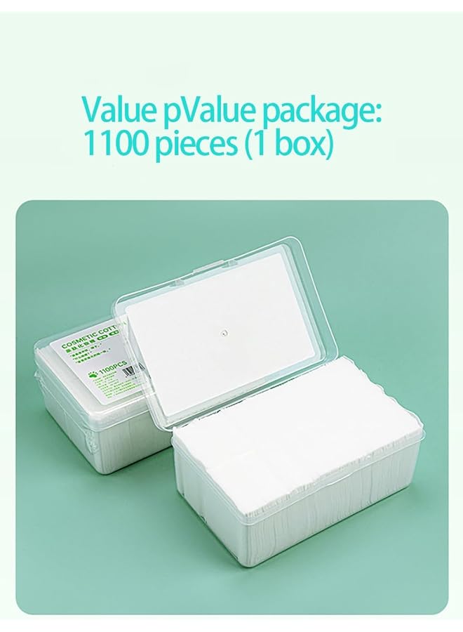 KASTWAVE Ultra Thin Makeup Facial Cotton Pads Cotton Pads Face Make Up Remover Pads Facial Lip & Eye Nails Vegetable Fiber Hypoallergenic Linght & Thin Lint Free Squares (1100 Count) - Image 4