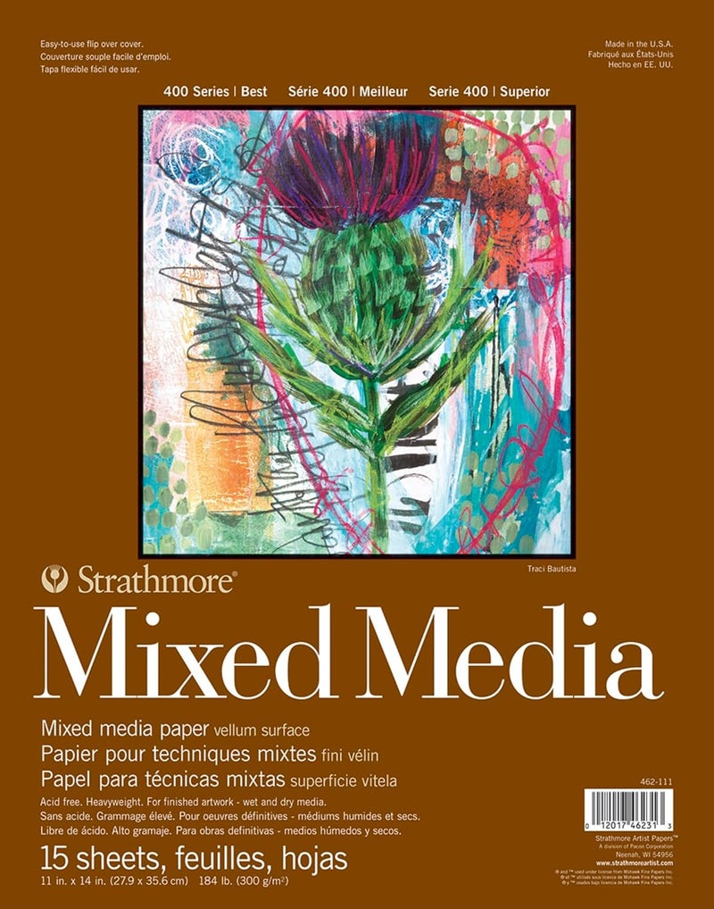 Strathmore Strathmore 400 Series Mixed Media Paper Pad Acid Free Paper Created Specially for Comic Cartoon Graphic Novel Industry 300 GSM 15 Sheets 356 x 279 cm - Image 1