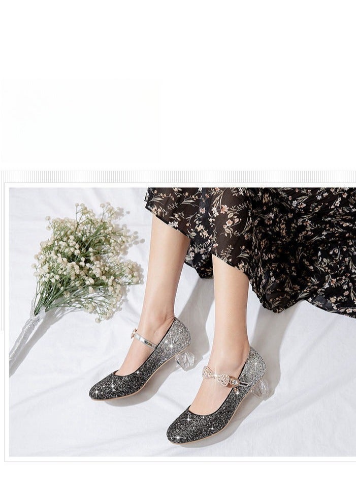 Children's Crystal Show Princess Leather Shoes - Image 2