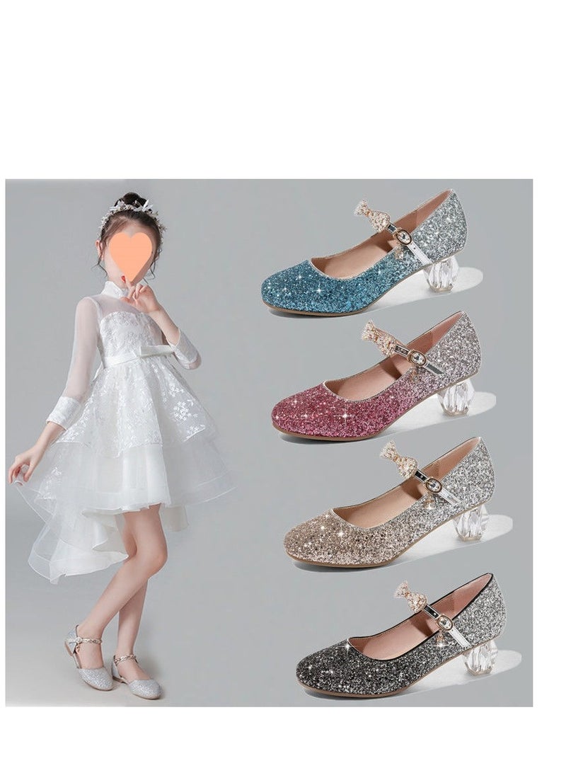 Children's Crystal Show Princess Leather Shoes - Image 5