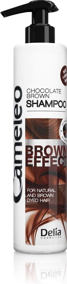 Cameleo Brown Effect Shampoo Nourishing Strengthening Treatment with Walnut Extract for Natural Dyed Hair Brunette Deep Colour Shine 250 ml