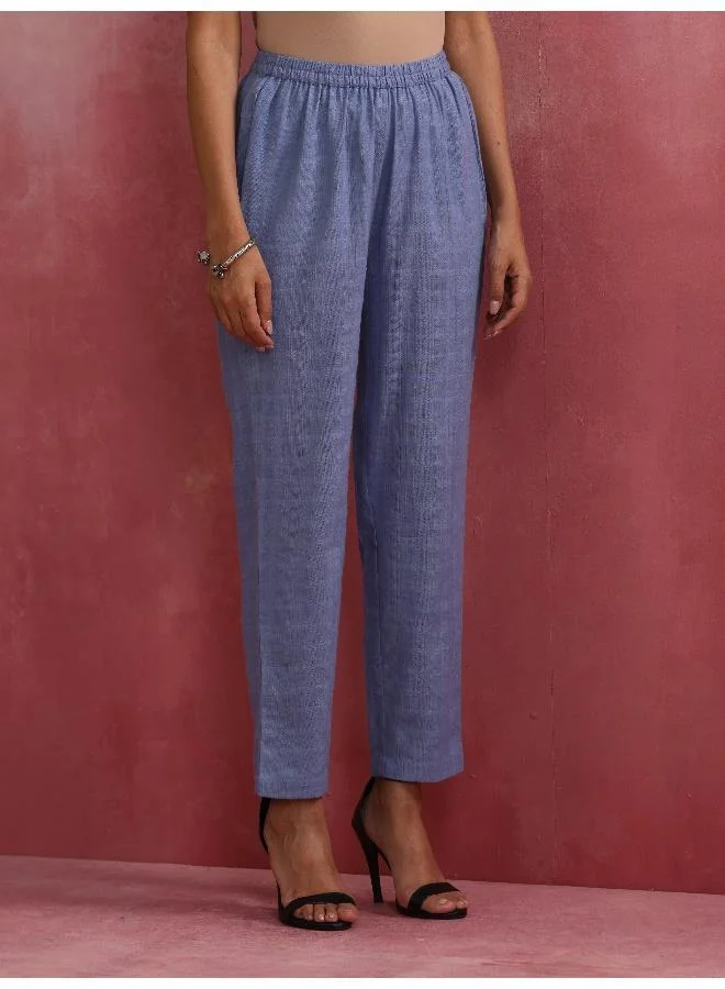 ترو برونز trueBrowns Sky BLue Cotton Kurta Co-ord set