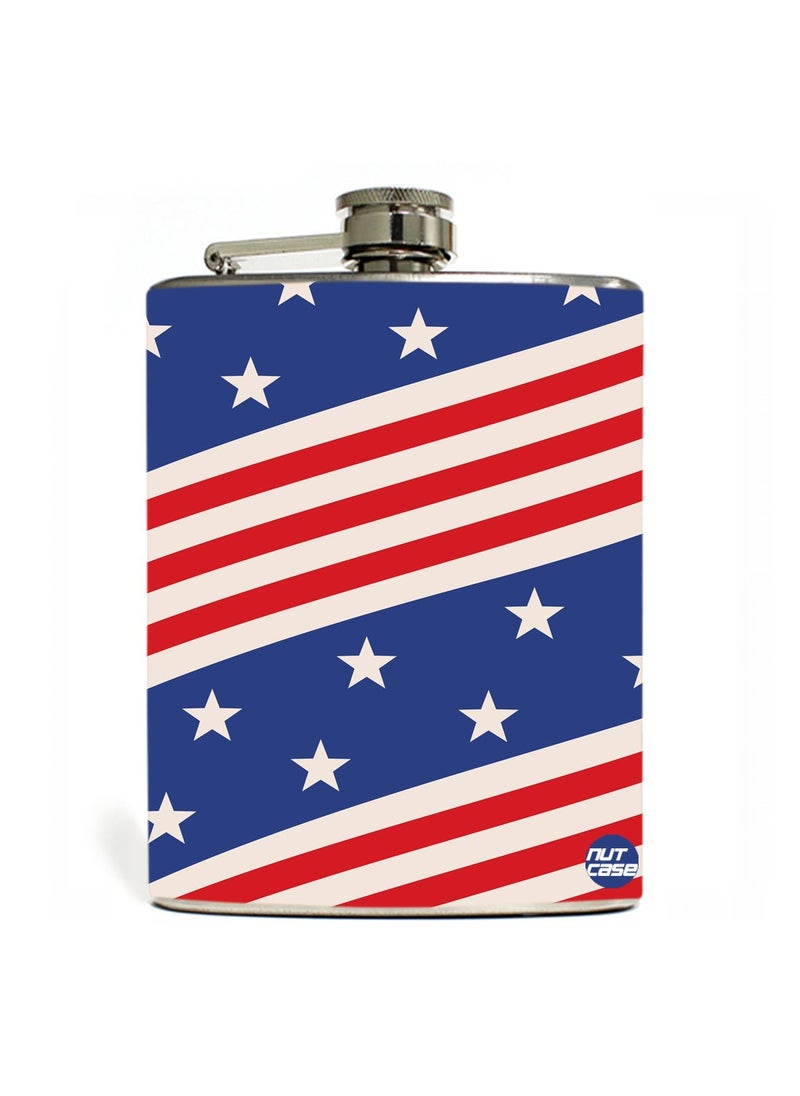 Nutcase Designer Hip Flask 7 Oz Nutcase USA Flag 
