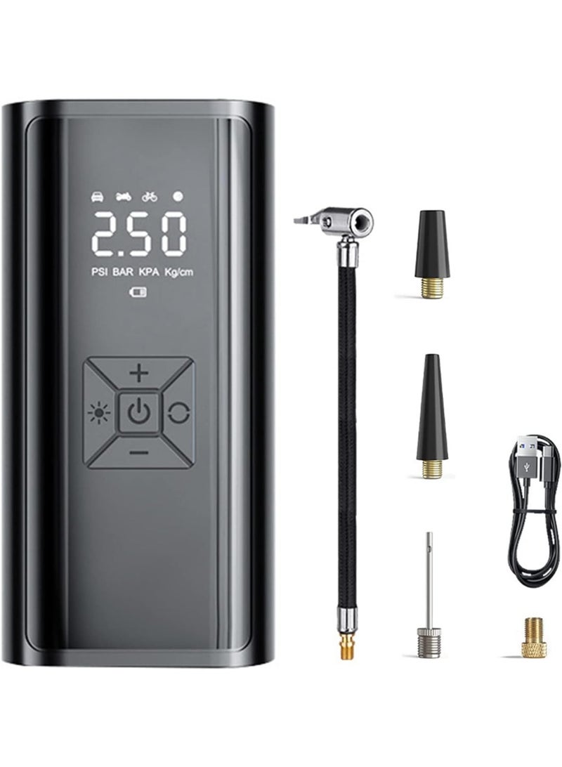 Portable Air Compressor with Digital Gauge & LED Light – Ideal Tyre Inflator for Cars, Bikes, Motorcycles, and Balls (Rechargeable) - Image 5