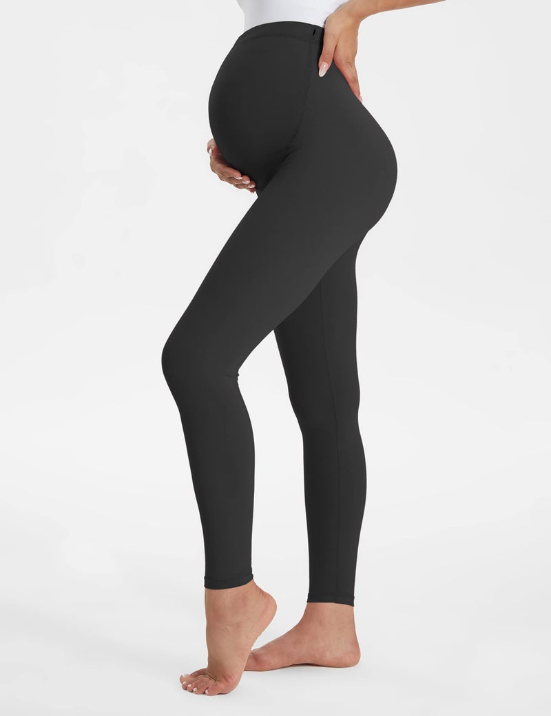 Buttergene Women's Maternity Leggings over the Belly Pregnancy Active Wear Workout Yoga Tights Pants - Image 2