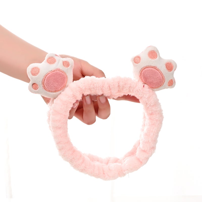 Generic Korean Style Cute Cartoon Cat Claw Bear Palm Headband Face Wash Hair Band Internet Celebrity TikTok Quick Hand Hair Band for Girls 3 Dental Powder