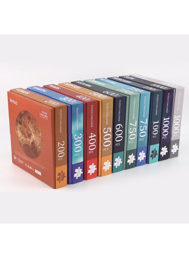 MiniWhale Exquisite Moon Sun Planet Round Paper Flat Puzzle 1000 Puzzle Custom-Color:750 Piece Neptune Puzzle - Image 3