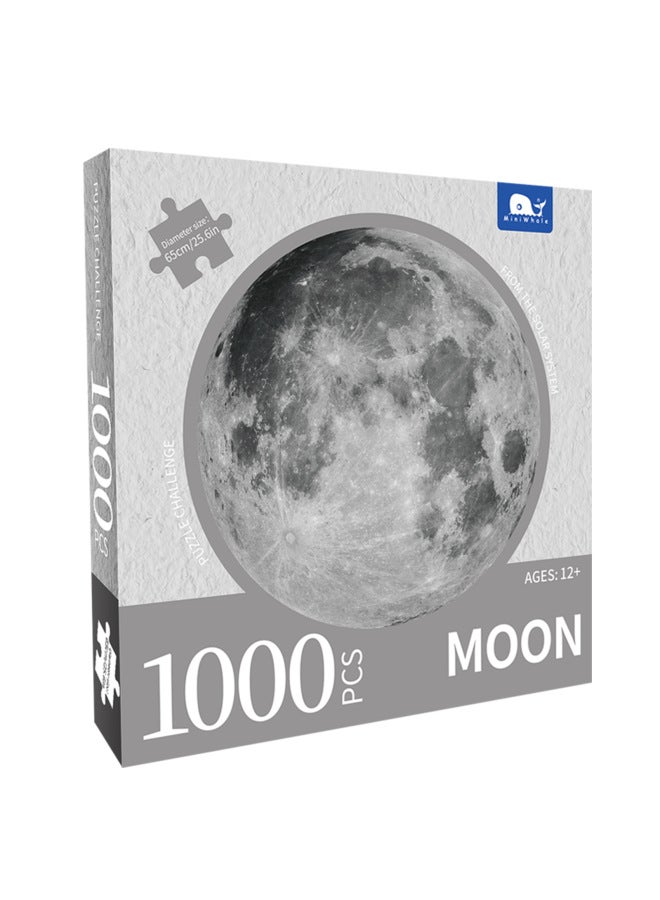 MiniWhale Exquisite Moon Sun Planet Round Paper Flat Puzzle 1000 Puzzle Custom-Color:750 Piece Neptune Puzzle - Image 2