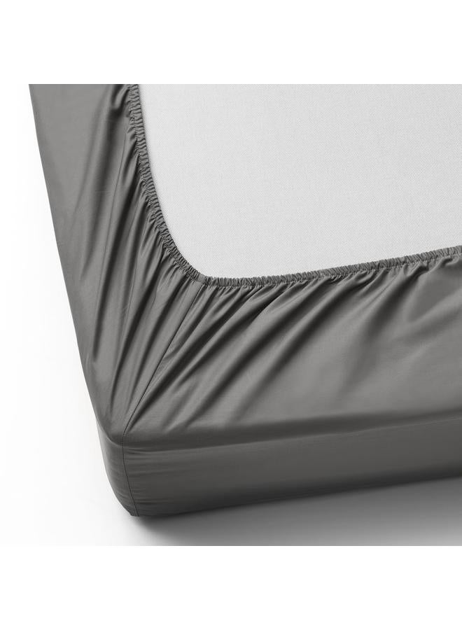 Fitted sheet, grey, 160x200 cm - Image 4