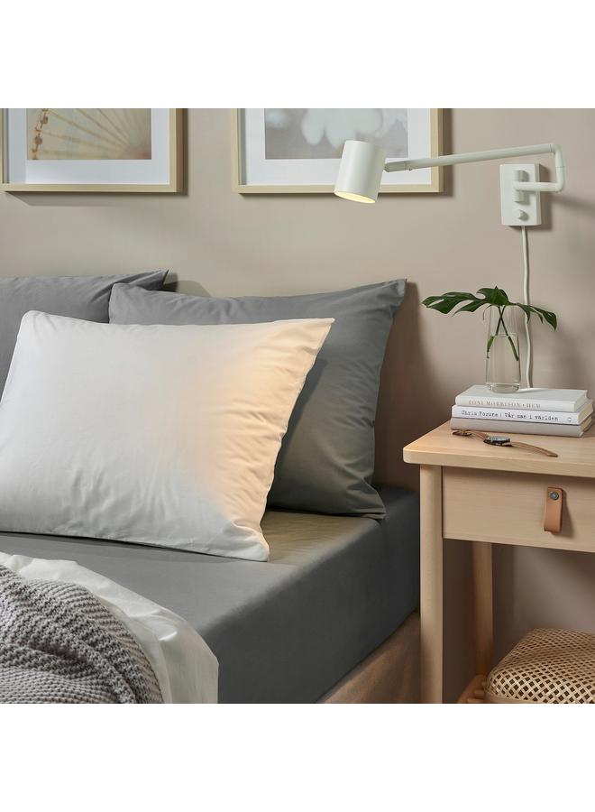 Fitted sheet, grey, 160x200 cm - Image 3