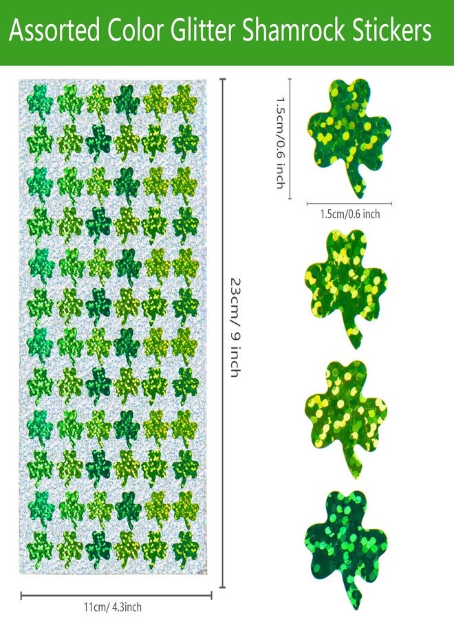 FOBSME 1440 Pcs St. Patrick's Day Shamrock Stickers Green Shamrock Stickers Self-Adhesive Clover Stickers Decorative Labels for DIY St Patricks Party Decorations Favor Supplies,20 Sheets - Image 2