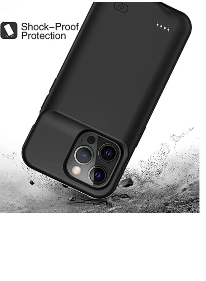 NTECH Battery Case iPhone 13 Pro 3500mAh Extended Power Charging Case Slim Portable Protective Rechargeable Charger Case iPhone 13 Pro Black - Image 3