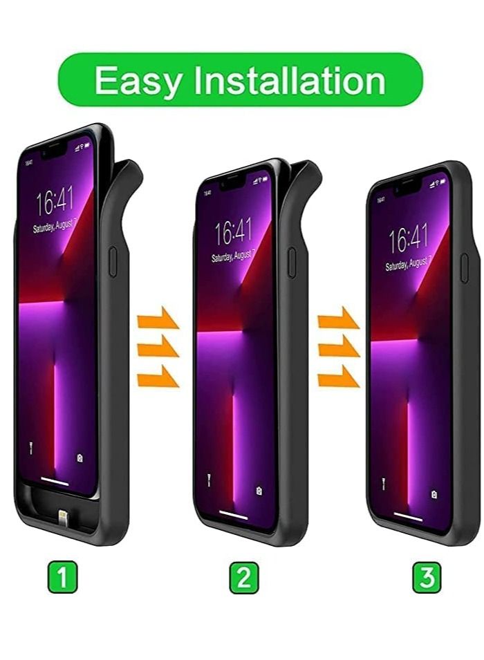 NTECH Battery Case iPhone 13 Pro 3500mAh Extended Power Charging Case Slim Portable Protective Rechargeable Charger Case iPhone 13 Pro Black - Image 4