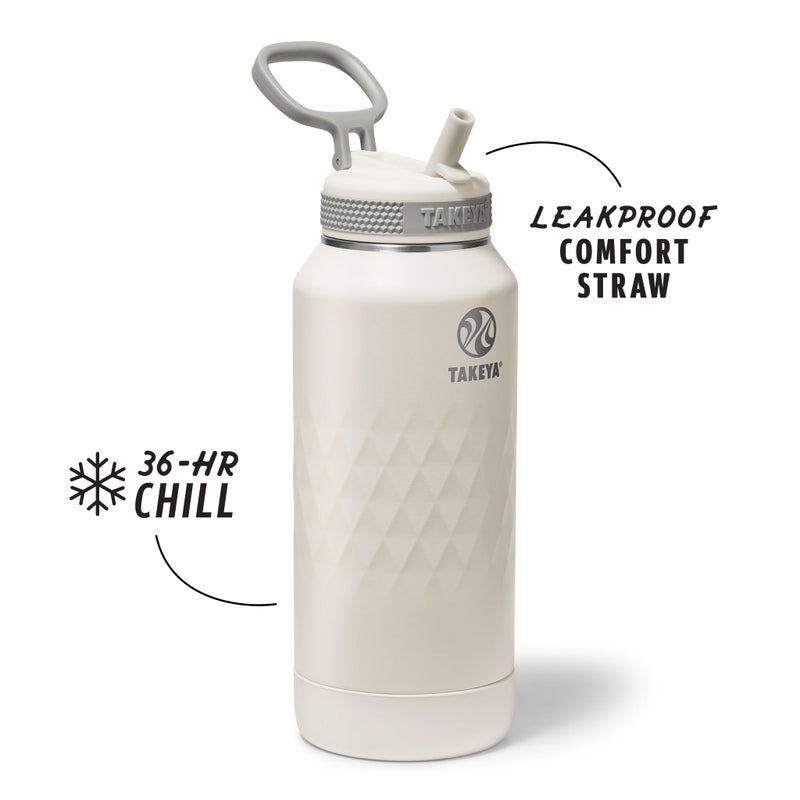 Takeya Sport 32 oz Triple-Insulated Stainless Steel Water Bottle, Straw Lid â€“ Leakproof, Sweatproof, BPA-Free, Keeps Drinks Cold 36 Hrs, Hot 14 Hrs â€“ Alpine - Image 2