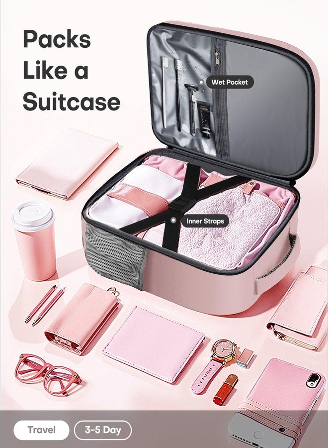 HOTOR Travel Backpack - Flight Approved Travel Bag for Men and Women, Carry on Luggage for 15.6" Laptop and Travel Essentials for Work, Business, Weekender, College 14.6"x9.1"x20.9" (Pink) - Image 3